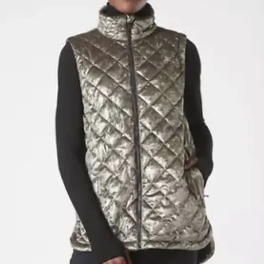 Athleta Whisper Metallic Velvet Vest